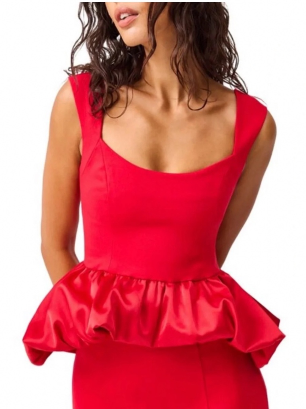 NWT Elliatt Red Peplum Tank Top Sz XS